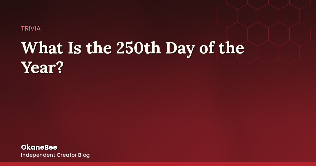 What Is the 250th Day of the Year? (And Why 2026 Has 250 on the Brain)