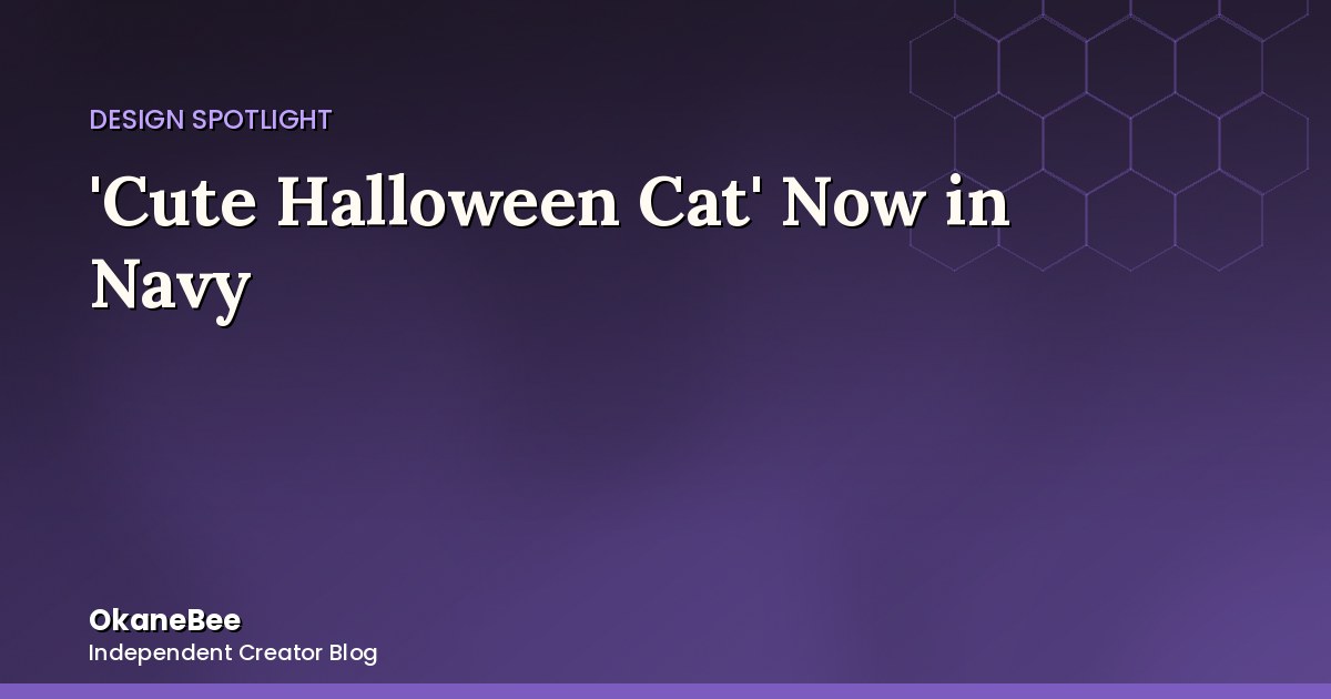 'Cute Halloween Cat' Now Comes in Navy