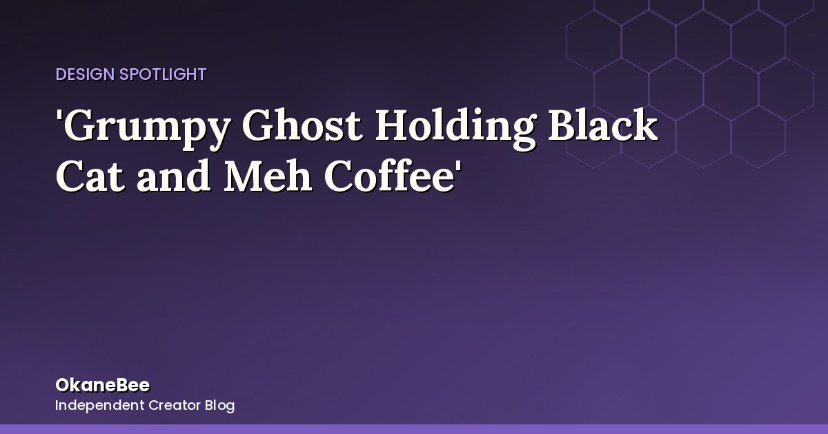 'Grumpy Ghost Holding Black Cat and Meh Coffee': A Whole Scene in One Design